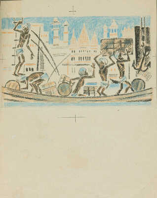Тырса Николай Андреевич. Лот из двух иллюстраций к книге Б. Житкова «Про слона»: